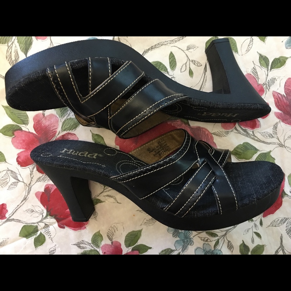 Slip-on heels, healed sandals